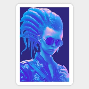 Xeno Cyberpunk Chic, Futuristic Femme Fatale Magnet